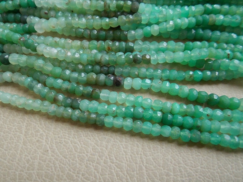 Natural Chrysoprase Multi Shaded Faceted Roundel Beads,Loose Stone,Handmade,13Inch Strand 4MM Approx,Wholesaler,Supplies,PME-B4 | Save 33% - Rajasthan Living 14