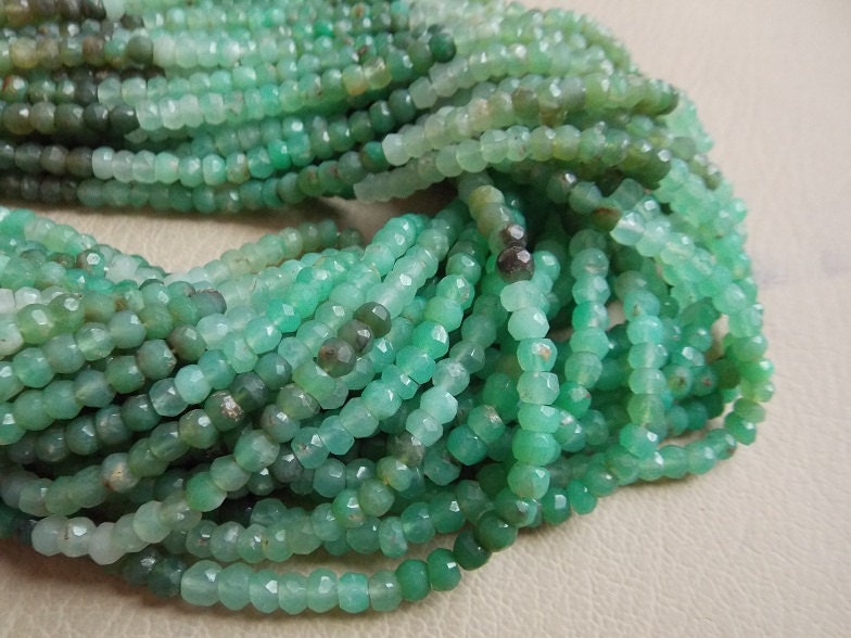 Natural Chrysoprase Multi Shaded Faceted Roundel Beads,Loose Stone,Handmade,13Inch Strand 4MM Approx,Wholesaler,Supplies,PME-B4 | Save 33% - Rajasthan Living 13