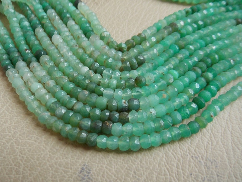 Natural Chrysoprase Multi Shaded Faceted Roundel Beads,Loose Stone,Handmade,13Inch Strand 4MM Approx,Wholesaler,Supplies,PME-B4 | Save 33% - Rajasthan Living 15