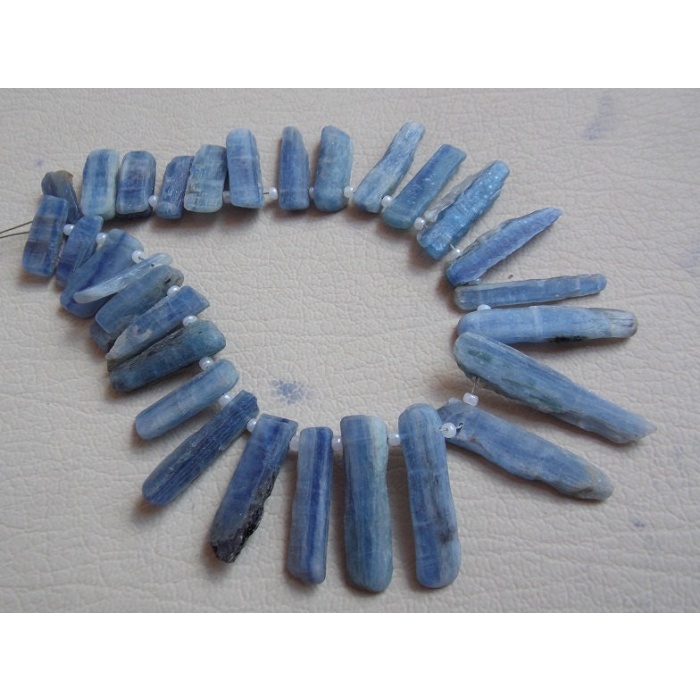 Blue Kyanite Natural Rough Sticks,Beads,Loose Raw Stone,Minerals Gemstone 8Inch Strand 27X6 To 10X5 MM Approx Wholesale Price New Arrival R6 | Save 33% - Rajasthan Living 7