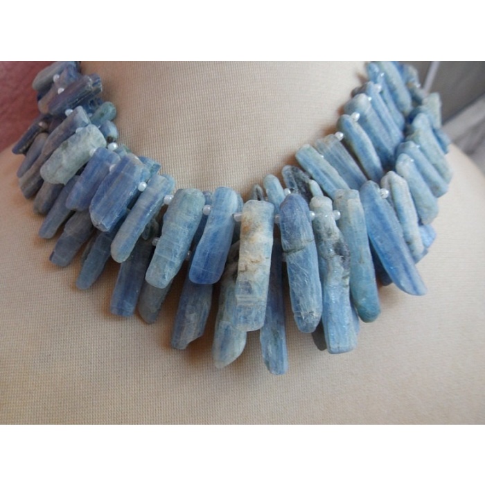 Blue Kyanite Natural Rough Sticks,Beads,Loose Raw Stone,Minerals Gemstone 8Inch Strand 27X6 To 10X5 MM Approx Wholesale Price New Arrival R6 | Save 33% - Rajasthan Living 6