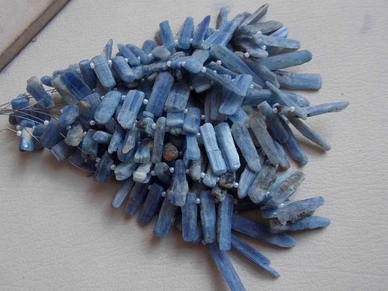 Blue Kyanite Natural Rough Sticks,Beads,Loose Raw Stone,Minerals Gemstone 8Inch Strand 27X6 To 10X5 MM Approx Wholesale Price New Arrival R6 | Save 33% - Rajasthan Living 16