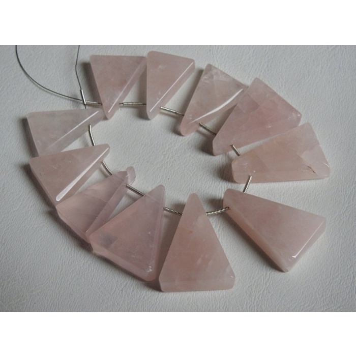 Rose Quartz Triangle,Pyramid,Tapered Baguette,Trillion Shape,Cabochon Briolette,Smooth,Wholesale Price,New Arrival,9Piece 100%Natural BR6 | Save 33% - Rajasthan Living 8