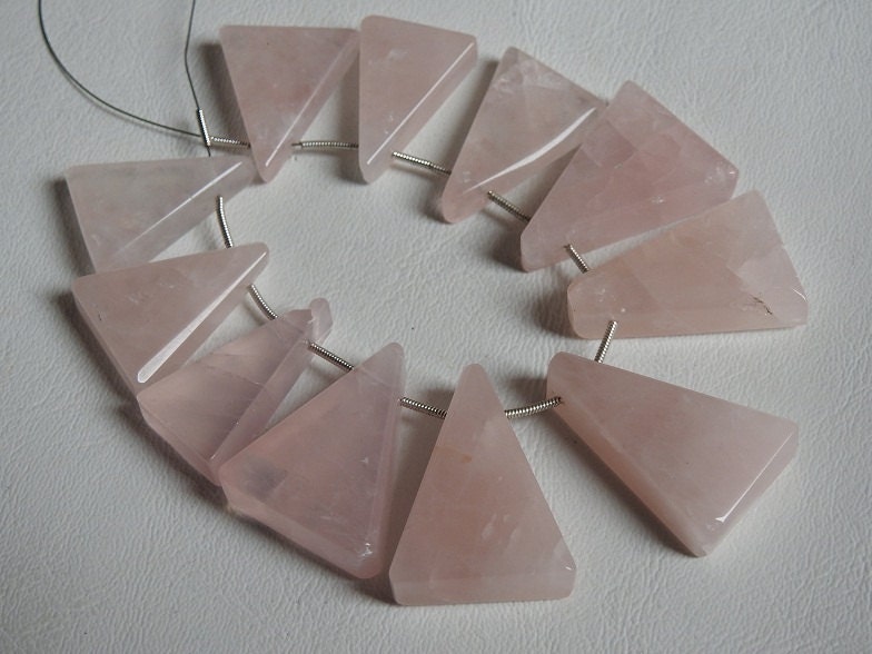 Rose Quartz Triangle,Pyramid,Tapered Baguette,Trillion Shape,Cabochon Briolette,Smooth,Wholesale Price,New Arrival,9Piece 100%Natural BR6 | Save 33% - Rajasthan Living 15