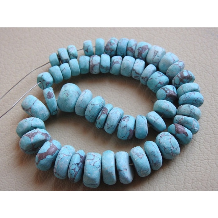 Turquoise Smooth Roundel Bead,Stabilized,Handmade,Loose Stone,Matte Polished 10Inch 12To5MM Approx Wholesale Price,New Arrival B2 | Save 33% - Rajasthan Living 8