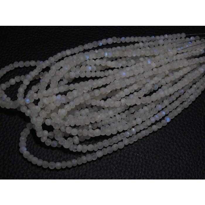 White Rainbow Moonstone Smooth Roundel Beads,Matte Polished,Handmade,Loose Stone,12Inch Strand 5MM Approx,100%Natural (pme)B12 | Save 33% - Rajasthan Living 9