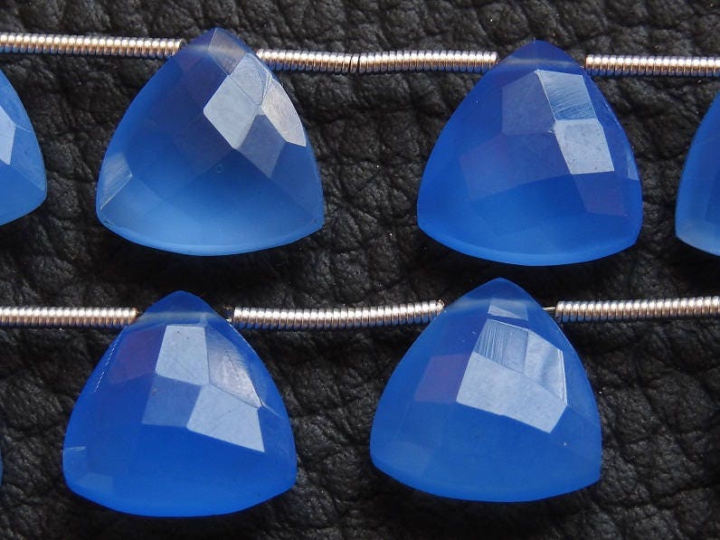12X12MM Pair,Blue Chalcedony Faceted Trillions,Triangle,Teardrop,Briolette,For Making Earrings Jewelry,Wholesale Price,New Arrival PME-CY2 | Save 33% - Rajasthan Living 13