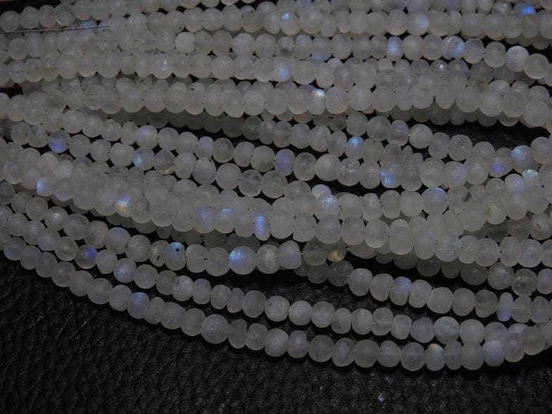 White Rainbow Moonstone Smooth Roundel Beads,Matte Polished,Handmade,Loose Stone,12Inch Strand 5MM Approx,100%Natural (pme)B12 | Save 33% - Rajasthan Living 14