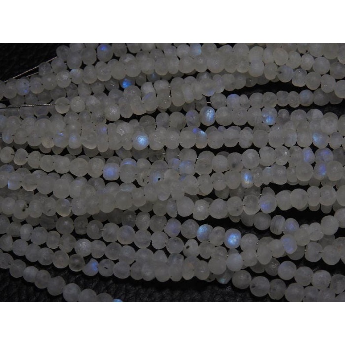 White Rainbow Moonstone Smooth Roundel Beads,Matte Polished,Handmade,Loose Stone,12Inch Strand 5MM Approx,100%Natural (pme)B12 | Save 33% - Rajasthan Living 5