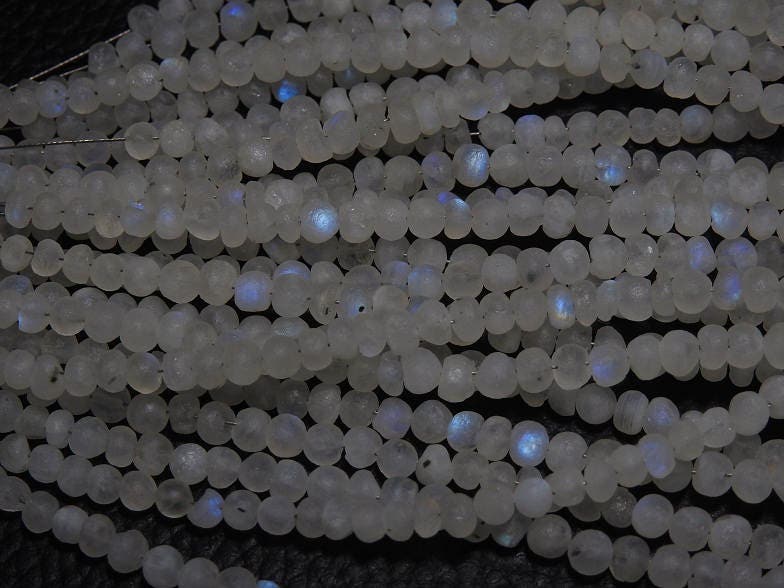 White Rainbow Moonstone Smooth Roundel Beads,Matte Polished,Handmade,Loose Stone,12Inch Strand 5MM Approx,100%Natural (pme)B12 | Save 33% - Rajasthan Living 13