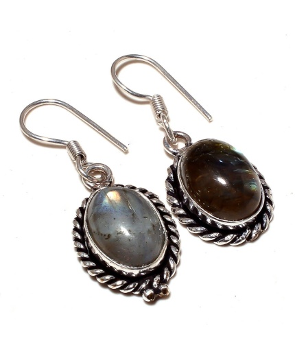 LABRADORITE 925 Sterling Silver Plated Earrings | Save 33% - Rajasthan Living