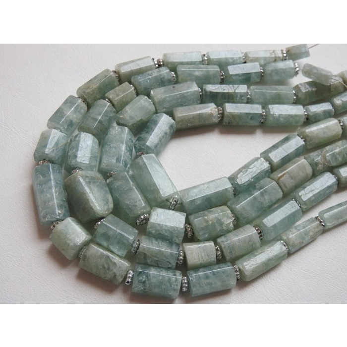 Natural Aquamarine Faceted Tubes,Crystal Shape Beads 12Inch Strand 20X10To10X5MM Approx Wholesaler Supplies  B1 | Save 33% - Rajasthan Living 9