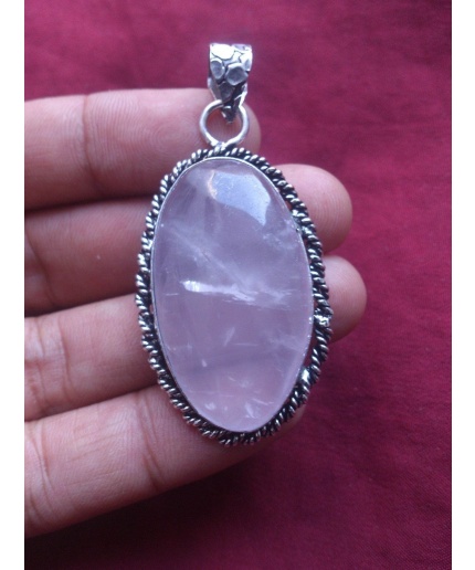 Amazing beautiful natural rose quartz gemstone 925 sterling silver pendent | Save 33% - Rajasthan Living 3