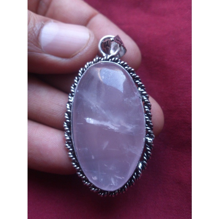 Amazing beautiful natural rose quartz gemstone 925 sterling silver pendent | Save 33% - Rajasthan Living 8