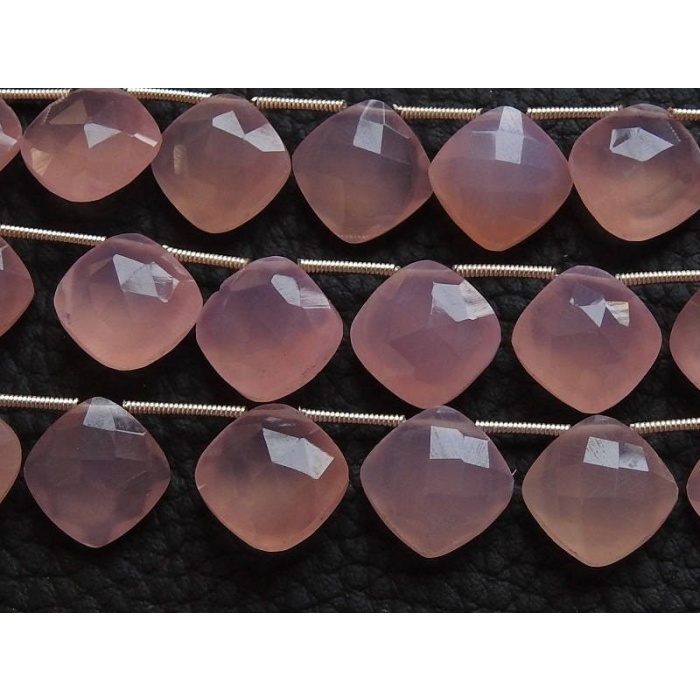 Pink Rose Chalcedony Faceted Cushions,Square Shape Bead,Teardrop,Drop,Briolette,Wholesaler,Supplies,12X12MM Pair  PME-CY1 | Save 33% - Rajasthan Living 10