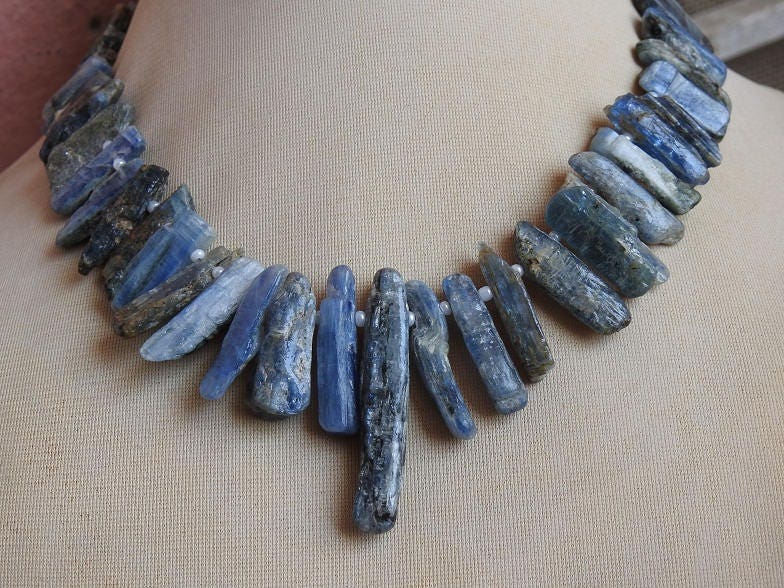 Blue Kyanite Natural Rough Stick,Loose Raw,Minerals,Blades,For Making Jewelry,12Inch Strand 40X7To15X6MM Approx,Wholesaler,Supplies R6 | Save 33% - Rajasthan Living 15