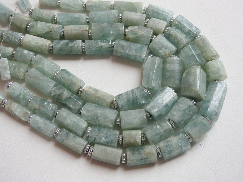 Natural Aquamarine Faceted Tubes,Crystal Shape Beads 12Inch Strand 20X10To10X5MM Approx Wholesaler Supplies  B1 | Save 33% - Rajasthan Living 14
