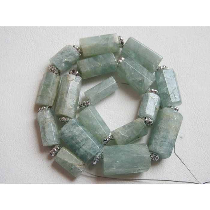 Natural Aquamarine Faceted Tubes,Crystal Shape Beads 12Inch Strand 20X10To10X5MM Approx Wholesaler Supplies  B1 | Save 33% - Rajasthan Living 8