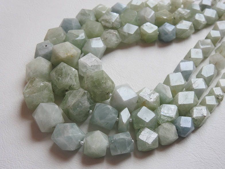 Natural Aquamarine Hexagon,Bead,Handmade,10Inchs Strand 15X14To5X4MM Approx,Wholesale Price,New Arrival B1 | Save 33% - Rajasthan Living 16