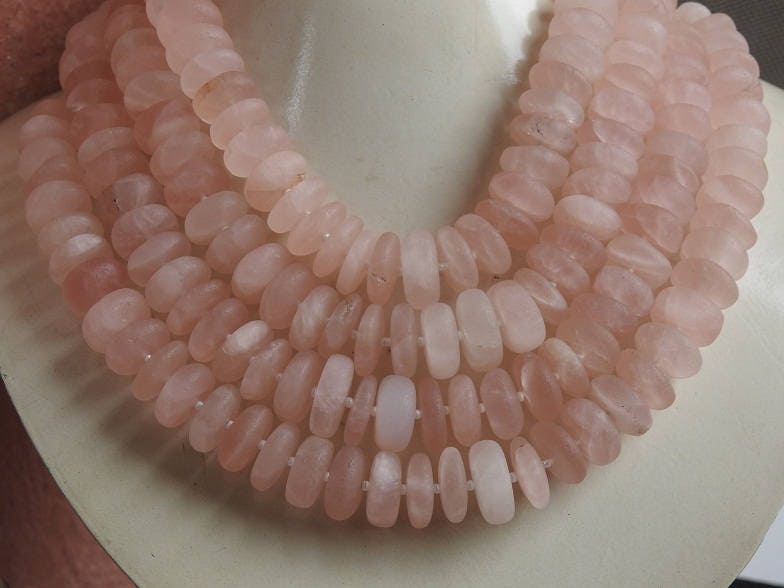 Natural Rose Quartz Smooth Roundel Beads,Matte Polished,Loose Stone 10Inch Strand 14To16MM Approx Wholesale Price New Arrival B3 | Save 33% - Rajasthan Living 14