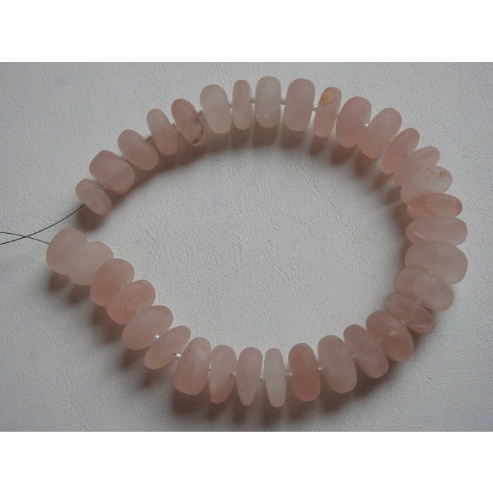 Natural Rose Quartz Smooth Roundel Beads,Matte Polished,Loose Stone 10Inch Strand 14To16MM Approx Wholesale Price New Arrival B3 | Save 33% - Rajasthan Living 8