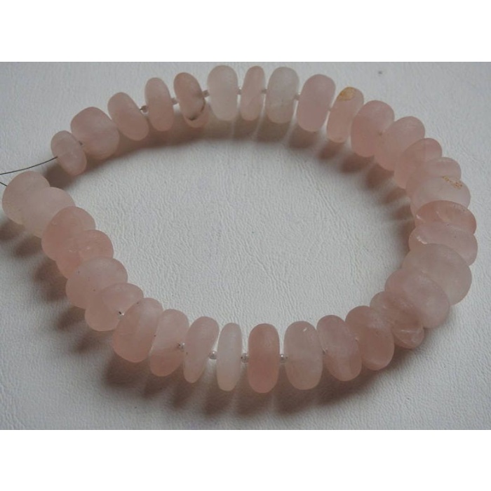 Natural Rose Quartz Smooth Roundel Beads,Matte Polished,Loose Stone 10Inch Strand 14To16MM Approx Wholesale Price New Arrival B3 | Save 33% - Rajasthan Living 10