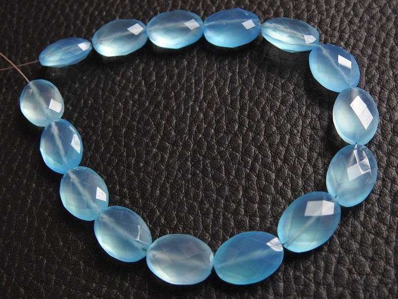 Sky Blue Chalcedony Tumble,Nuggets,Oval Cut Beads,Faceted 8Inch 14X10MM Approx Wholesale Price New Arrival (pme)CY2 | Save 33% - Rajasthan Living 14