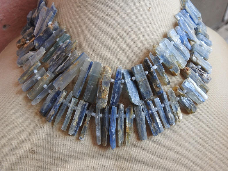 Blue Kyanite Natural Rough Stick,Loose Raw,Minerals Stone,10Inchs Strand 23X5To10X5MM Approx,Wholesale Price,New Arrival R6 | Save 33% - Rajasthan Living 13