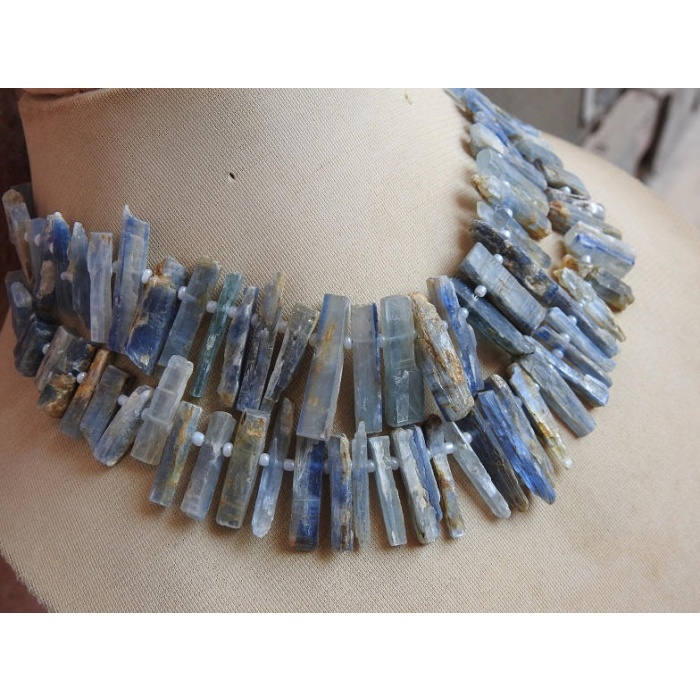Blue Kyanite Natural Rough Stick,Loose Raw,Minerals Stone,10Inchs Strand 23X5To10X5MM Approx,Wholesale Price,New Arrival R6 | Save 33% - Rajasthan Living 7