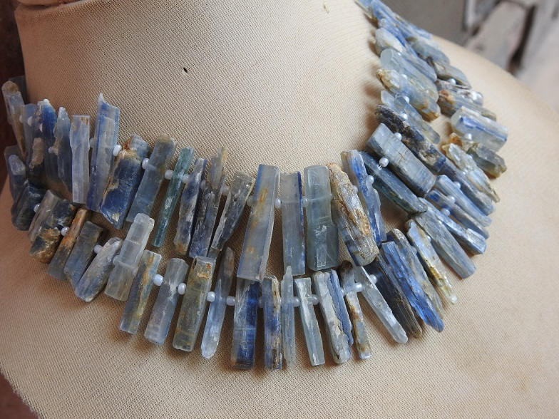Blue Kyanite Natural Rough Stick,Loose Raw,Minerals Stone,10Inchs Strand 23X5To10X5MM Approx,Wholesale Price,New Arrival R6 | Save 33% - Rajasthan Living 14