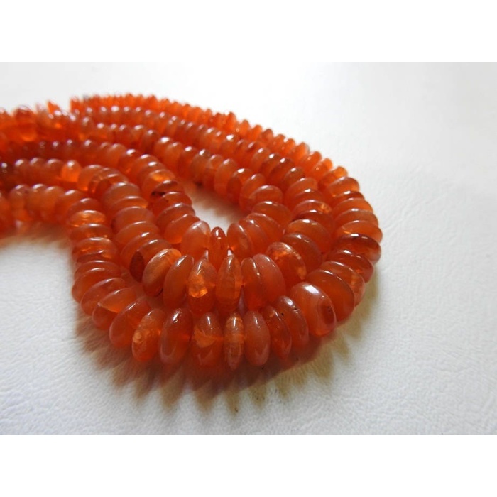Carnelian Smooth Roundel Bead,German Cut,Loose Stone,Handmade,For Jewelry Makers,16Inch 7To10MM Approx,Wholesale Price,New Arrival (pme)B4 | Save 33% - Rajasthan Living 10