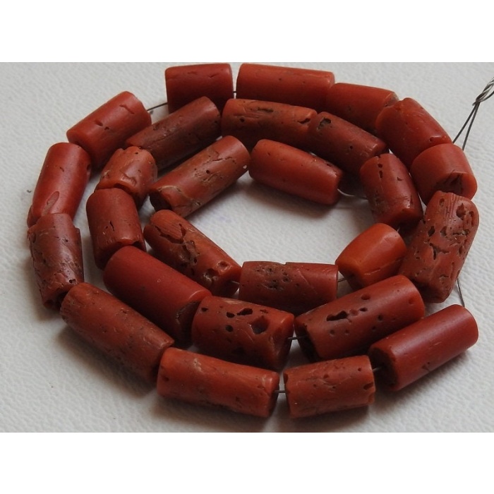 12″ Natural Red Coral Smooth Tube,Drum Shape,Bead 13X8 To 7X6 MM Approx Wholesale Price (bk)CR2 | Save 33% - Rajasthan Living 6