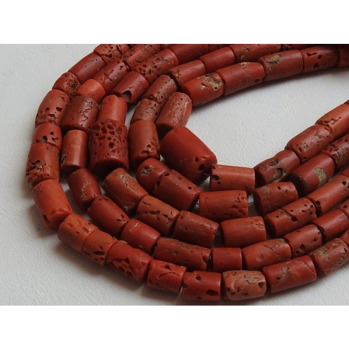 Natural Real Coral Smooth Tube Shape Beads/12Inchs Strand 12X10To8X7MM Approx /Wholesale Price/New Arrival/(bk)CR2 | Save 33% - Rajasthan Living 8