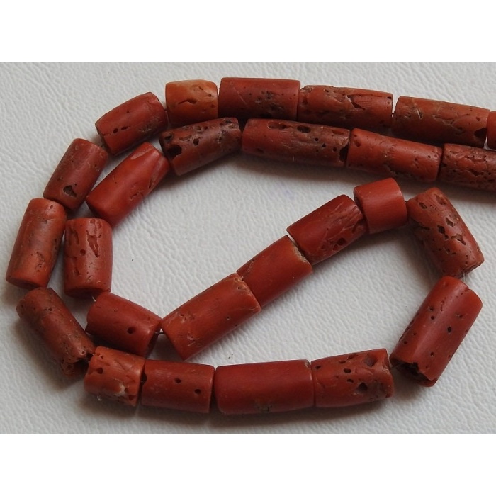 12″ Natural Red Coral Smooth Tube,Drum Shape,Bead 13X8 To 7X6 MM Approx Wholesale Price (bk)CR2 | Save 33% - Rajasthan Living 8