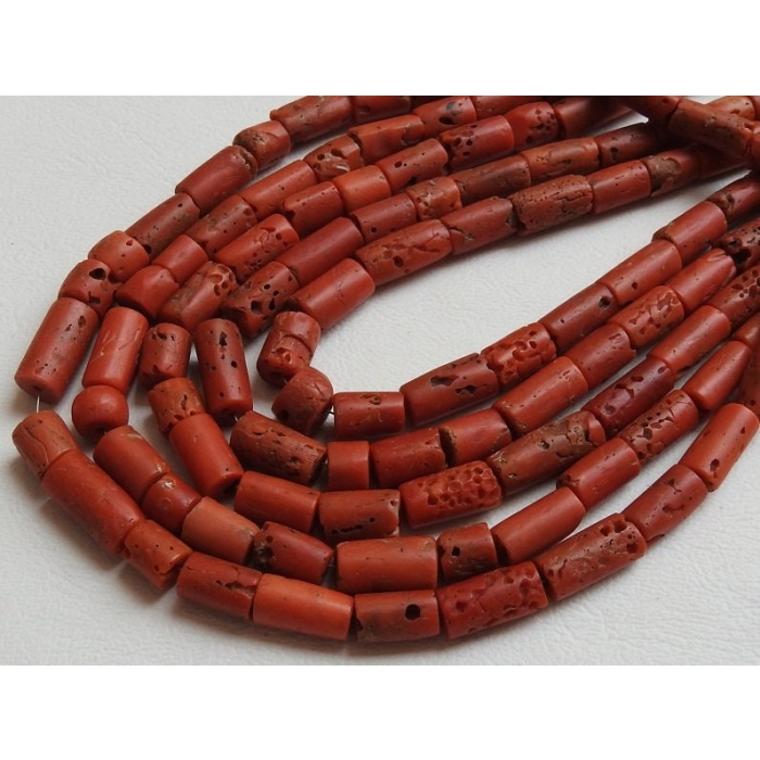 12″ Natural Red Coral Smooth Tube,Drum Shape,Bead 13X8 To 7X6 MM Approx Wholesale Price (bk)CR2 | Save 33% - Rajasthan Living 10