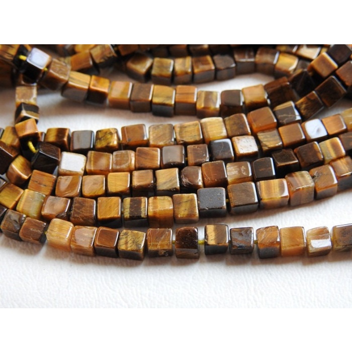 Tiger Eye Jasper Smooth Cube,Box,Cuboid Beads,Handmade,Loose Stone,16Inch Strand 4MM Approx,Wholesale Price,New Arrival PME(CB1) | Save 33% - Rajasthan Living 8