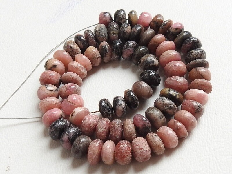 Natural Rhodonite Smooth Roundel Beads,Multi Shaded,Loose Stone,Handmade,Good Quality,Wholesale Price,New Arrival (pme)B13 | Save 33% - Rajasthan Living 15