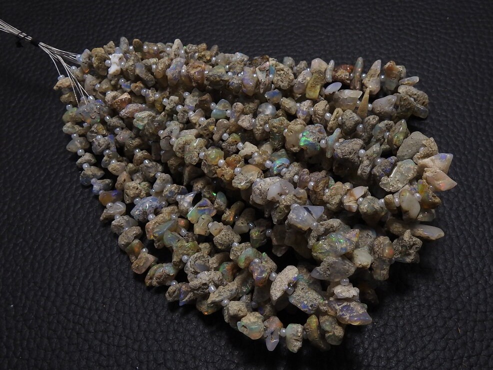 Ethiopian Opal Natural Rough Beads,Unucut,Chip,Nuggets,Loose Stone,Wholesaler,Supplies,Multi Fire 10Inch Strand 12X7To5X4MM Approx (wm)EO1 | Save 33% - Rajasthan Living 22