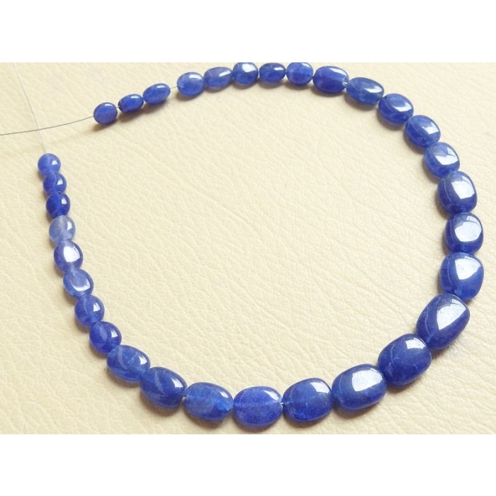 Blue Quartz Smooth Oval,Tumble,Nuggets,Loose Stone,Handmade 12Inch Strand 12X9To6X5MM Approx Wholesale Price New Arrival (PME)TU5 | Save 33% - Rajasthan Living 7