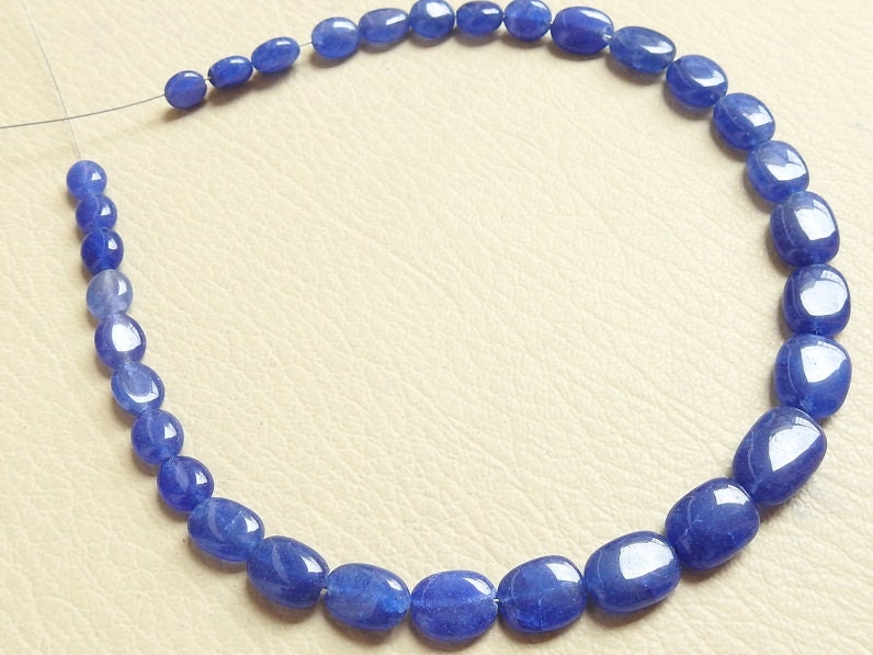 Blue Quartz Smooth Oval,Tumble,Nuggets,Loose Stone,Handmade 12Inch Strand 12X9To6X5MM Approx Wholesale Price New Arrival (PME)TU5 | Save 33% - Rajasthan Living 14