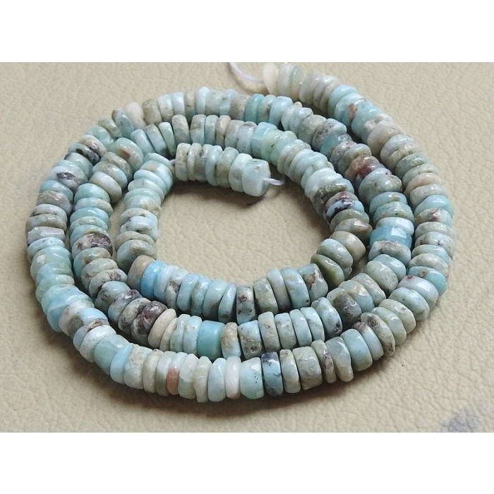 Natural Larimar Smooth Tyre,Button,Coin,Wheel Shape Beads,Handmade,Loose Stone,Wholesale Price,New Arrival, 16Inch Strand (Pme)T1 | Save 33% - Rajasthan Living 10