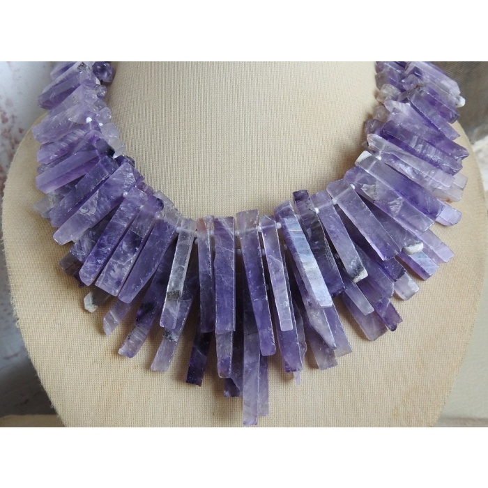 Natural Amethyst Rough Stick,Polished,Loose Raw Stone,Minerals Gemstone,12Inch Strand 35X6To22X5MM Approx Wholesale Price,New Arrival R6 | Save 33% - Rajasthan Living 6