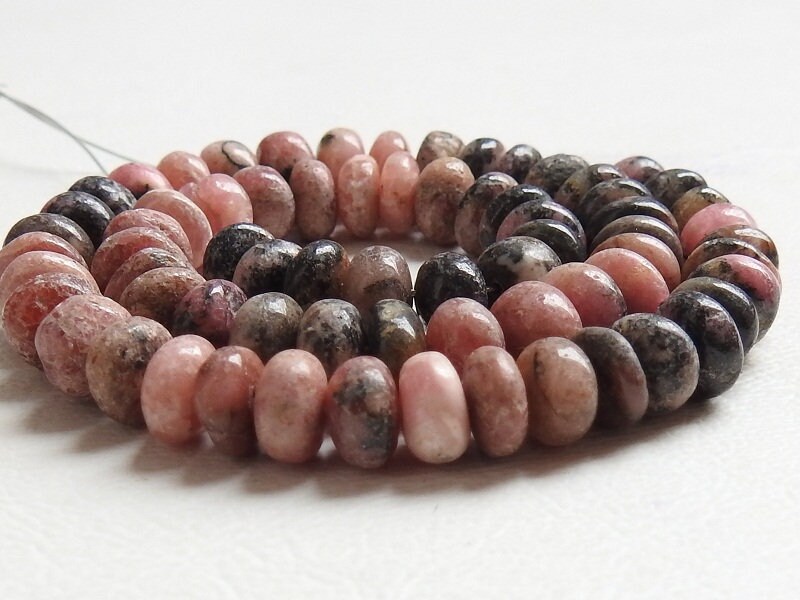 Natural Rhodonite Smooth Roundel Beads,Multi Shaded,Loose Stone,Handmade,Good Quality,Wholesale Price,New Arrival (pme)B13 | Save 33% - Rajasthan Living 13