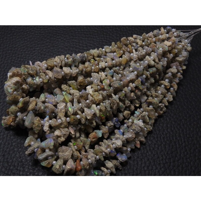 Ethiopian Opal Natural Rough Beads,Unucut,Chip,Nuggets,Loose Stone,Wholesaler,Supplies,Multi Fire 10Inch Strand 12X7To5X4MM Approx (wm)EO1 | Save 33% - Rajasthan Living 10