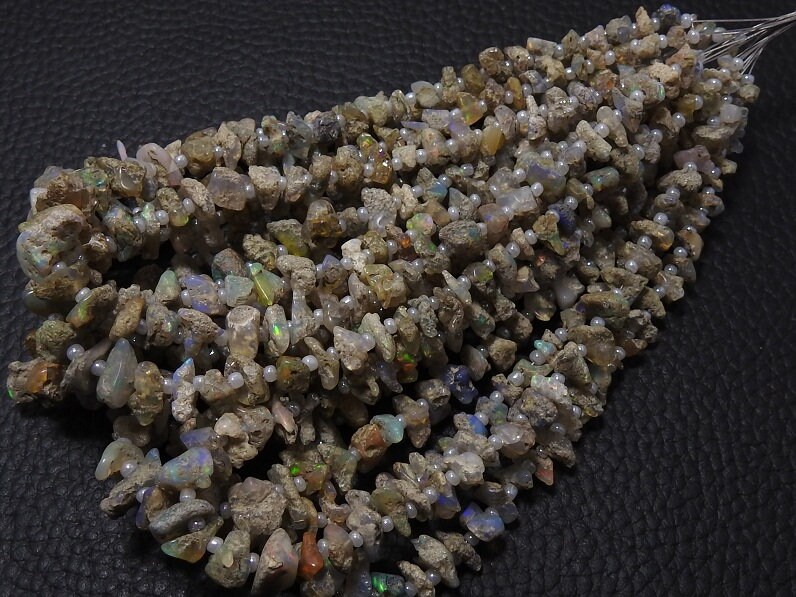 Ethiopian Opal Natural Rough Beads,Unucut,Chip,Nuggets,Loose Stone,Wholesaler,Supplies,Multi Fire 10Inch Strand 12X7To5X4MM Approx (wm)EO1 | Save 33% - Rajasthan Living 20