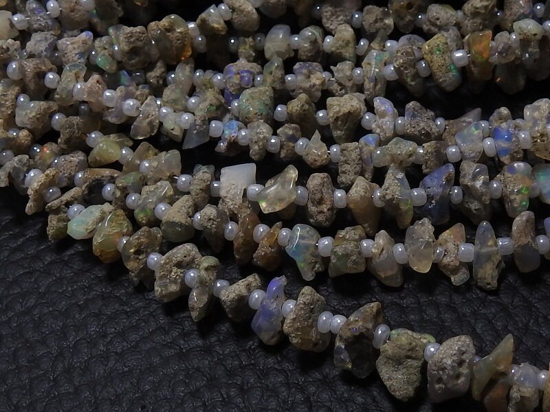 Ethiopian Opal Natural Rough Beads,Unucut,Chip,Nuggets,Loose Stone,Wholesaler,Supplies,Multi Fire 10Inch Strand 12X7To5X4MM Approx (wm)EO1 | Save 33% - Rajasthan Living 21
