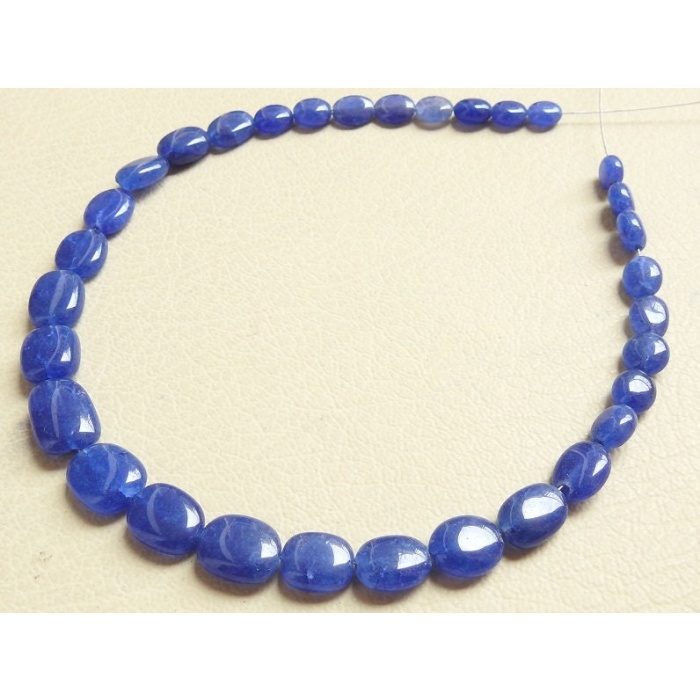 Blue Quartz Smooth Oval,Tumble,Nuggets,Loose Stone,Handmade 12Inch Strand 12X9To6X5MM Approx Wholesale Price New Arrival (PME)TU5 | Save 33% - Rajasthan Living 9