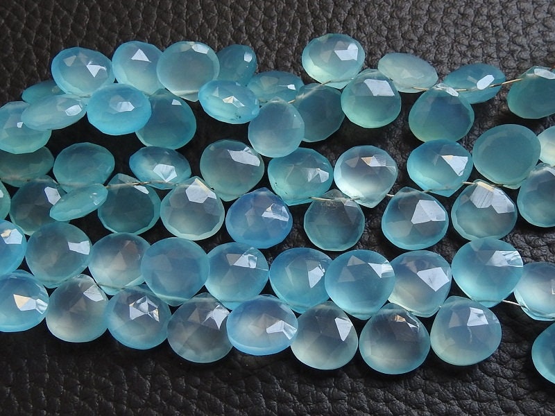 Sky Blue Chalcedony Faceted Hearts,Teardrop,Drop,Briolette,Wholesaler,Supplies,New Arrivals 8Inch Strand 11X11MM Approx (pme)CY2 | Save 33% - Rajasthan Living 16