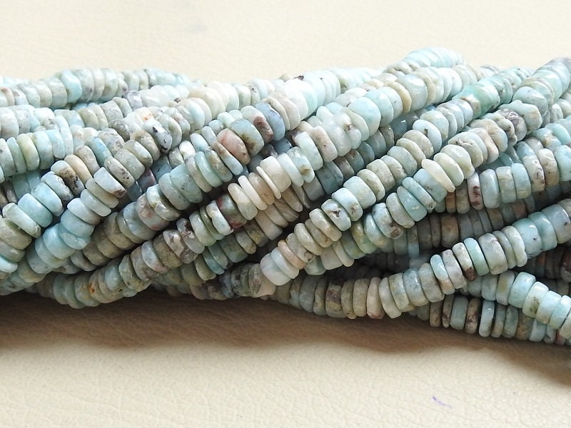 Natural Larimar Smooth Tyre,Button,Coin,Wheel Shape Beads,Handmade,Loose Stone,Wholesale Price,New Arrival, 16Inch Strand (Pme)T1 | Save 33% - Rajasthan Living 12