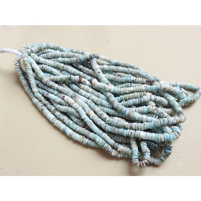 Natural Larimar Smooth Tyre,Button,Coin,Wheel Shape Beads,Handmade,Loose Stone,Wholesale Price,New Arrival, 16Inch Strand (Pme)T1 | Save 33% - Rajasthan Living 11